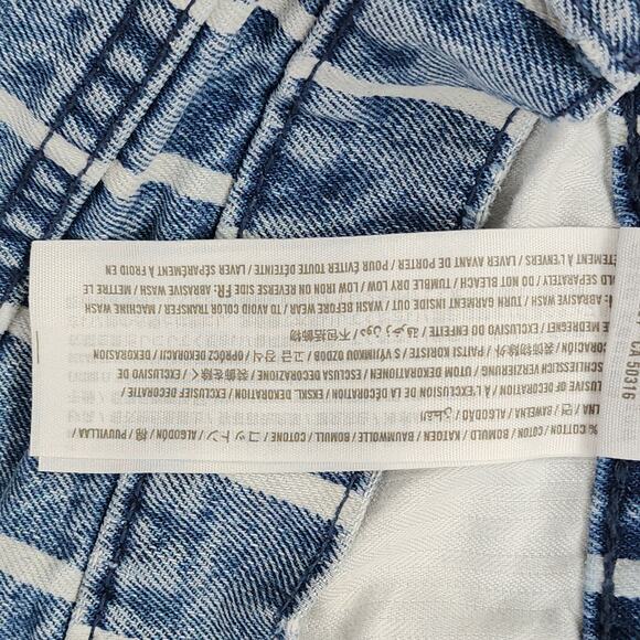 Abercrombie & Fitch Shorts Womens 27/4 Blue Striped Annie High Rise Cutoff Denim - Picture 8 of 10